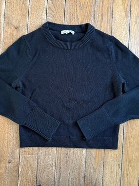 Banana Republic Larkspur Cotton-Silk Shrunken Sweater Black Women's Medium